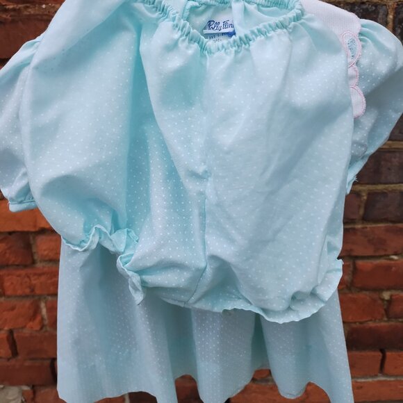 Vintage Early 90's Mint Green Easter Dress with matching bloomers Size 12 months - Picture 3 of 7